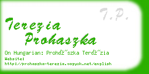 terezia prohaszka business card